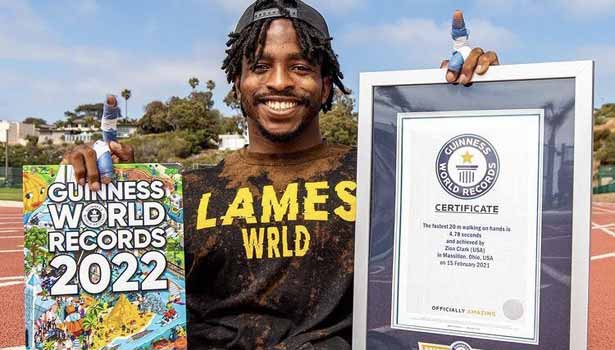 கின்னஸ் சாதனை படைத்த அமெரிக்க மாற்றுத் திறனாளி!