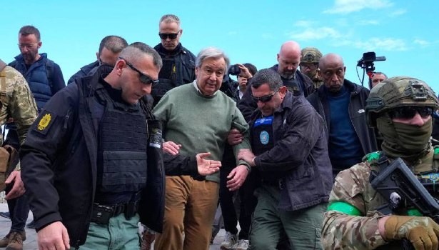 உக்ரைனில் ஐ.நா. தலைவர் சென்ற இடத்திற்கு அருகே ரஷியா தாக்குதல்!